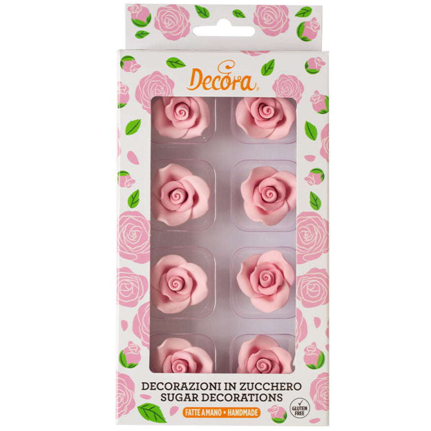 Pink Sugar Rose Medium 3.5cm Pk 8