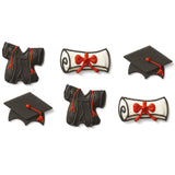Graduation Set Sugar Decorations Pk 6