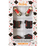 Graduation Set Sugar Decorations Pk 6