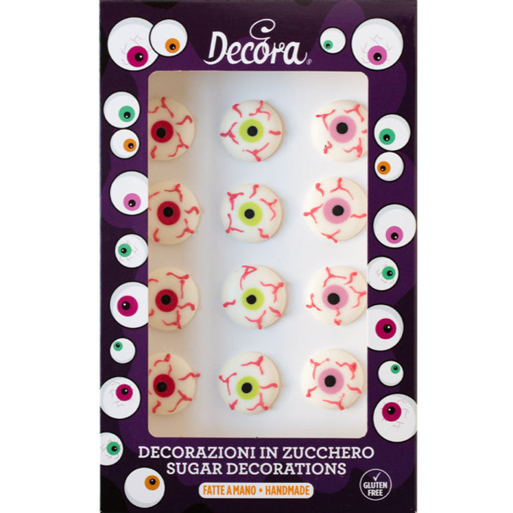 Scary Eyes Sugar Decorations Pk 12
