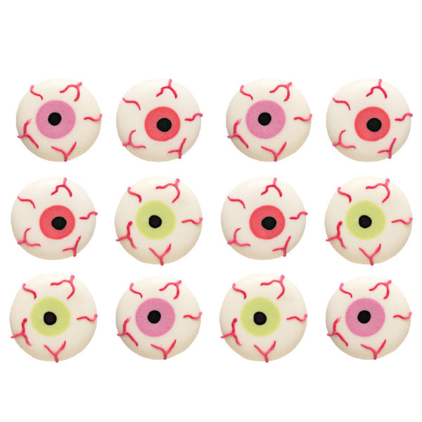 Scary Eyes Sugar Decorations Pk 12