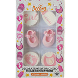 Its a Girl Sugar Decorations Pk 6