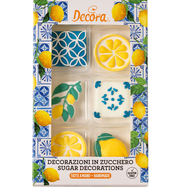 Amalfi Lemon Sugar Decorations Pk 6