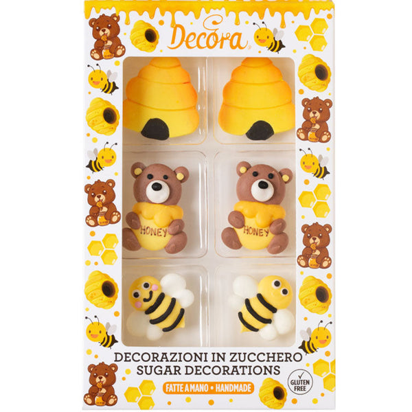 Honey Bee Sugar Decorations Pk 6