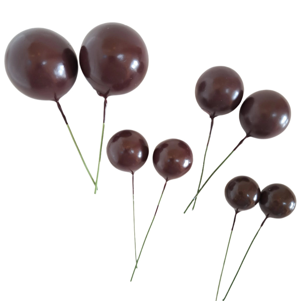 SUGAR SISTERS - Chocolate Brown Matt Cake Balls Pk 8