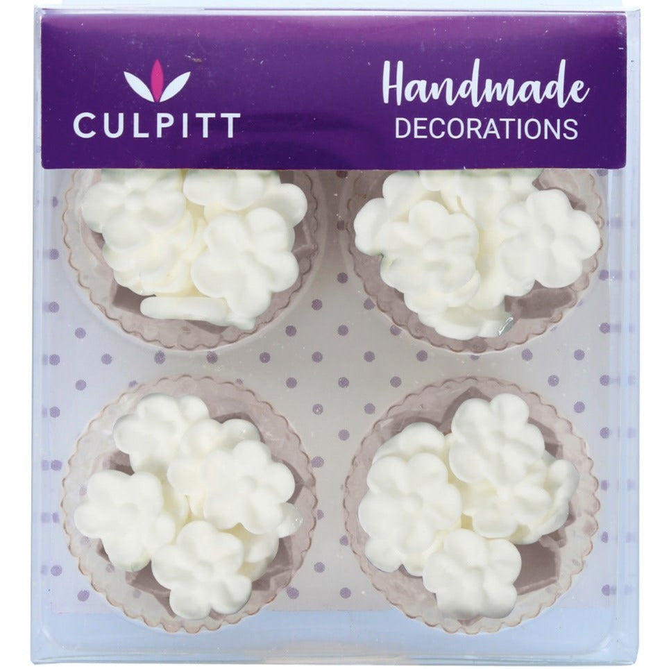 Sugar Decoration White Mini Blossoms Pk 48