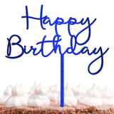 Blue Mirror Happy Birthday Topper