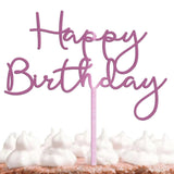 Pink Mirror Happy Birthday Topper