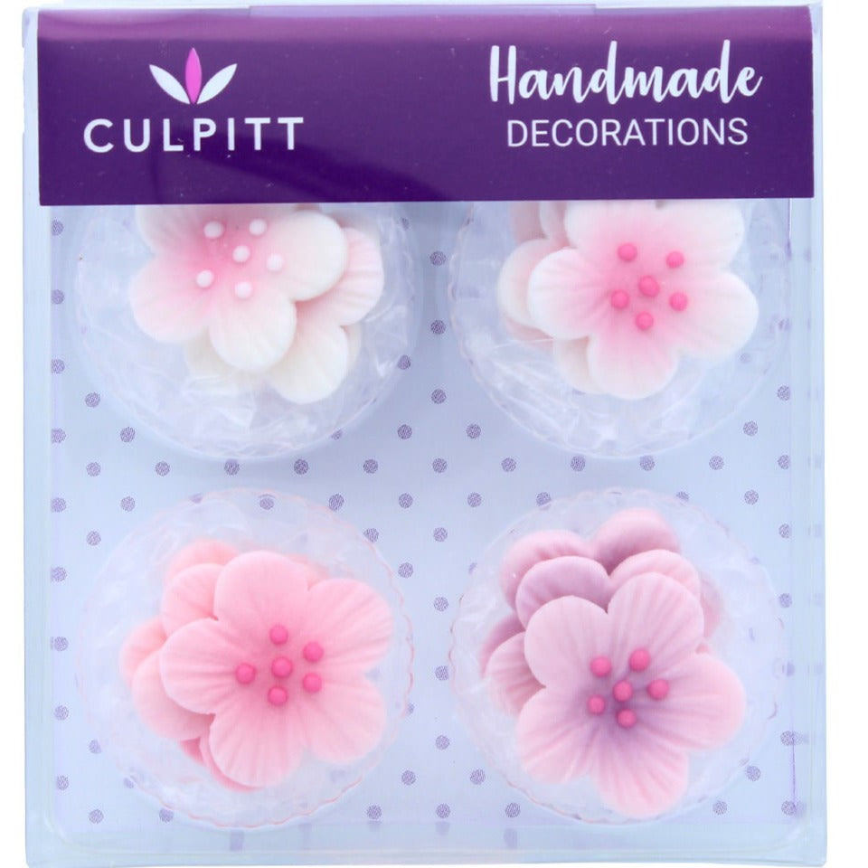 Sugar Decoration Pink Flower Pk 12