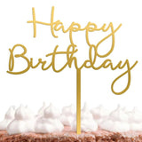 Gold Mirror Happy Birthday Topper