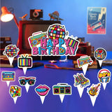 SUGAR SISTERS - 80s Themed Cake Topper and Picks Pk 13