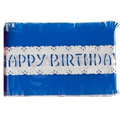 Blue Happy Birthday Cake Frill 35"