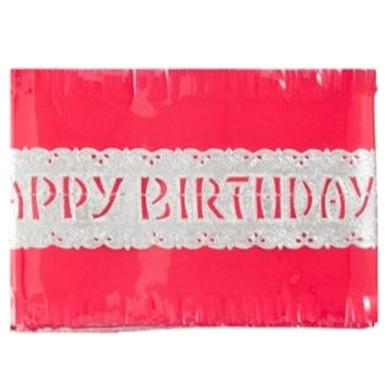 Rose Red Happy Birthday Cake Frill 35"