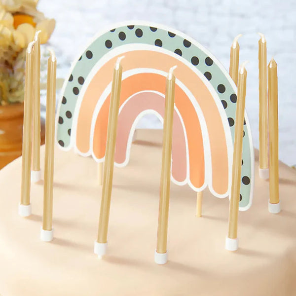 Extra Tall Candles Metallic Gold with Holders