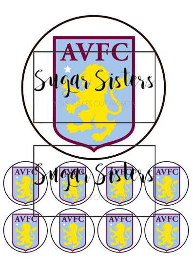AVFC Edible Topper - (1 x 6" Disc ) (8 x 2" Discs)
