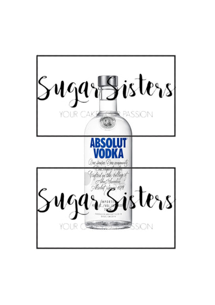 Clear Vodka Bottle Edible Decal - (1 Image 6.5" tall )