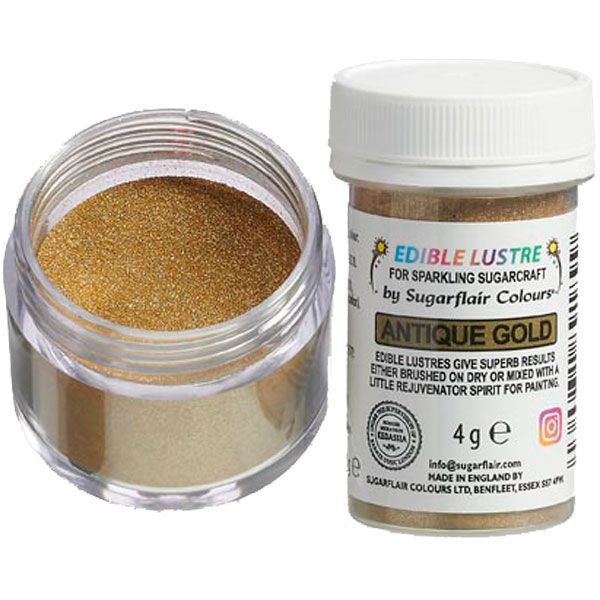Antique Gold Lustre Dust Sugarflair 4g