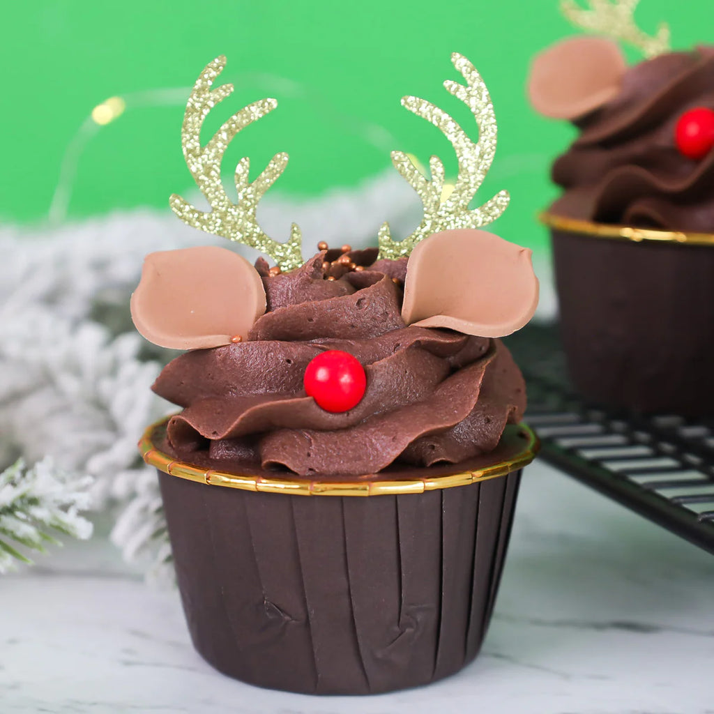 Reindeer Antlers Card Topper - Gold