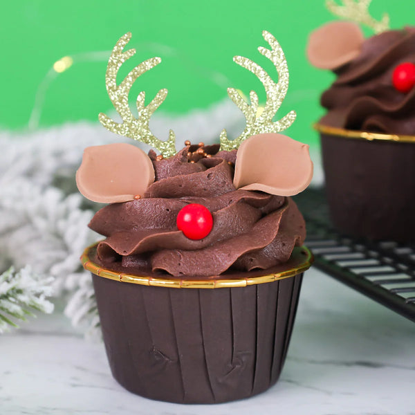 Reindeer Antlers Card Topper - Gold