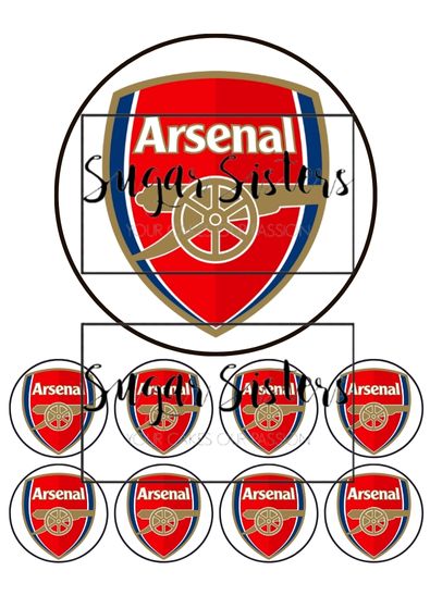 Arsenal  Edible Topper - (1 x 6" Disc ) (8 x 2" Discs)