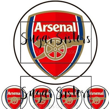 Arsenal  Edible Topper - (1 x 6" Disc ) (8 x 2" Discs)