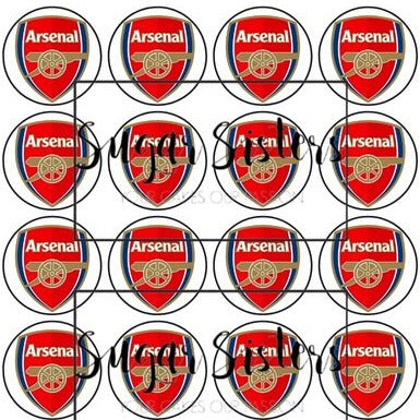 Arsenal Edible Toppers - (20 Toppers)