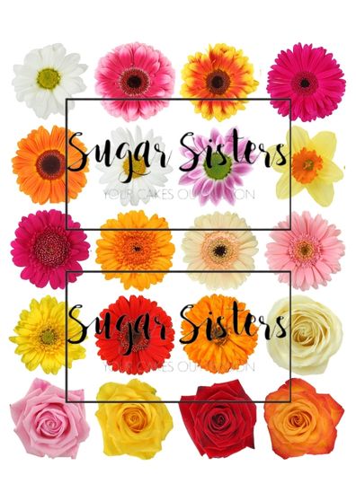 Assorted Flowers Edible Toppers - (20 Toppers)