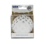 Silver Polka Dot Foil Lined Cases Pk 30 PME