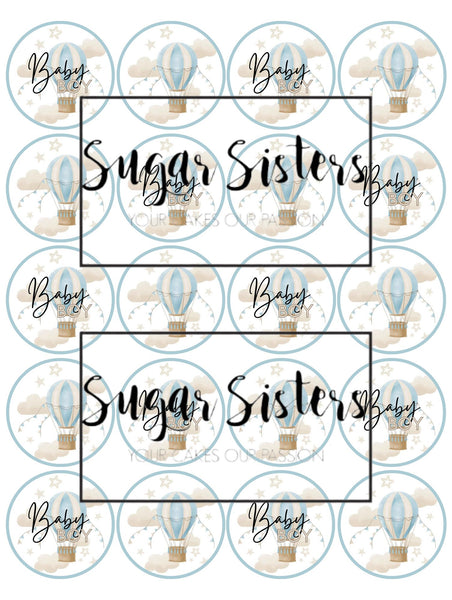 Baby Boy Blue Edible Toppers - (20 Toppers)