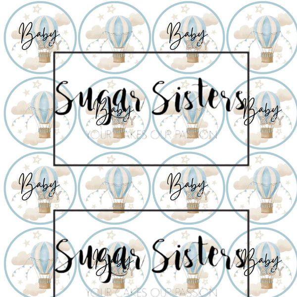 Baby Boy Blue Edible Toppers - (20 Toppers)