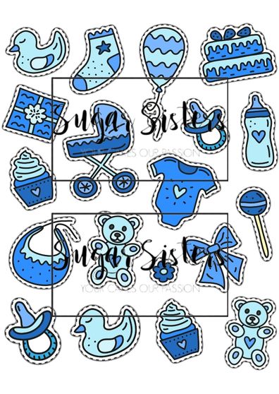 Baby Boy Edible Decals - (19 Decals)