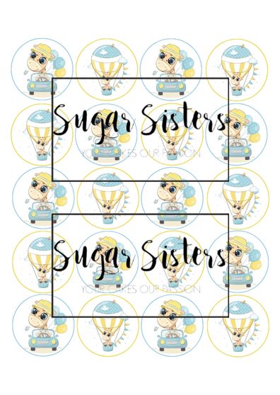 Baby Giraffe Edible Toppers - (20 Toppers)