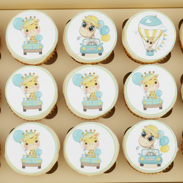 Baby Giraffe Edible Toppers - (20 Toppers)