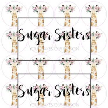 Baby Giraffe  Edible Toppers - (20 Toppers)