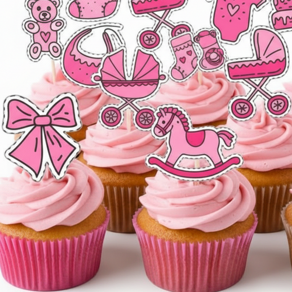 Baby Girl Edible Decals - (19 Stickers)
