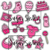 Baby Girl Edible Decals - (19 Stickers)