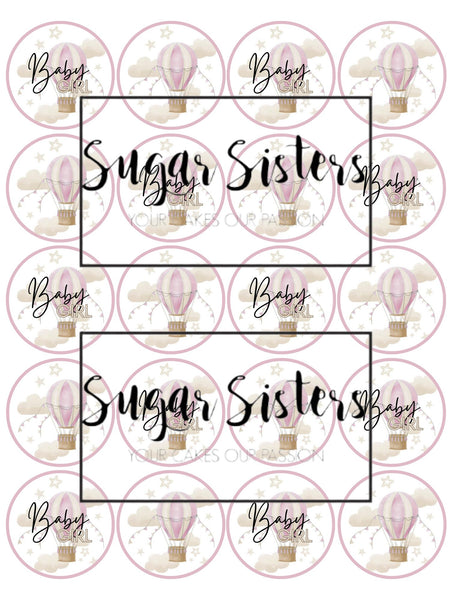 Baby Girl Pink Edible Toppers - (20 Toppers)