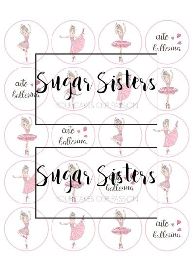 Ballerina Edible Toppers - (20 Toppers)