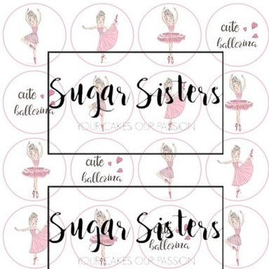 Ballerina Edible Toppers - (20 Toppers)
