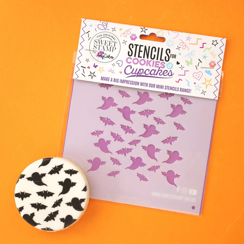 Mini Cookie/Bento & Cupcake Stencil Bats & Ghosts - SWEET STAMP