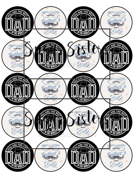 Best Dad Edible Toppers - (20 Toppers)