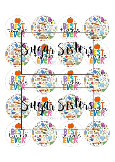 Best Teacher Ever Edible Toppers - (20 Toppers)