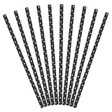 Black Polka Dot Straws Pk 10