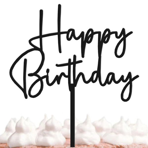 Matt Black Happy Birthday Topper