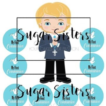 Confirmation Neutral Edible Topper - (1 x 6" Disc ) (8 x 2" Discs)