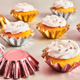 Silver Foil Bloom Baking Cups Pk 48