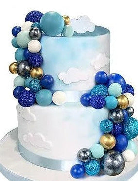 SUGAR SISTERS - Navy, Blue, Black,White,Gold and Blue Glitter Cake Ball Set Pk 56