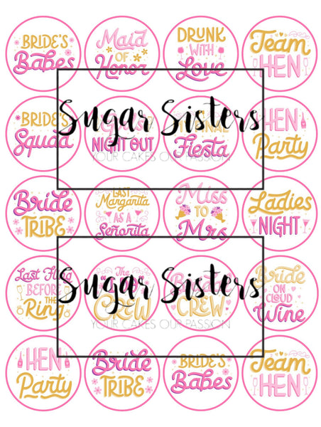 Brides Babes  Edible Toppers - (20 Toppers)