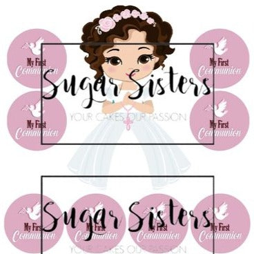 Confirmation Neutral Edible Topper - (1 x 6" Disc ) (8 x 2" Discs)