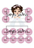 Brunette Communion Girl Edible Decal - (1 Image 6.5